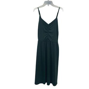 YATHON Womens Sundress Spaghetti Straps Ruched Green Size Medium NEW